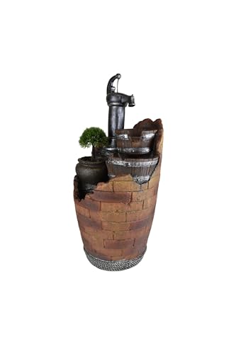 Glenville Water Pump Cascading Fountain in Brown/Black