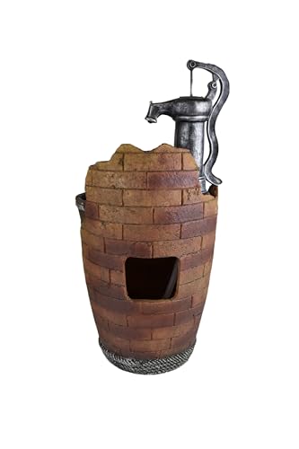 Glenville Water Pump Cascading Fountain in Brown/Black