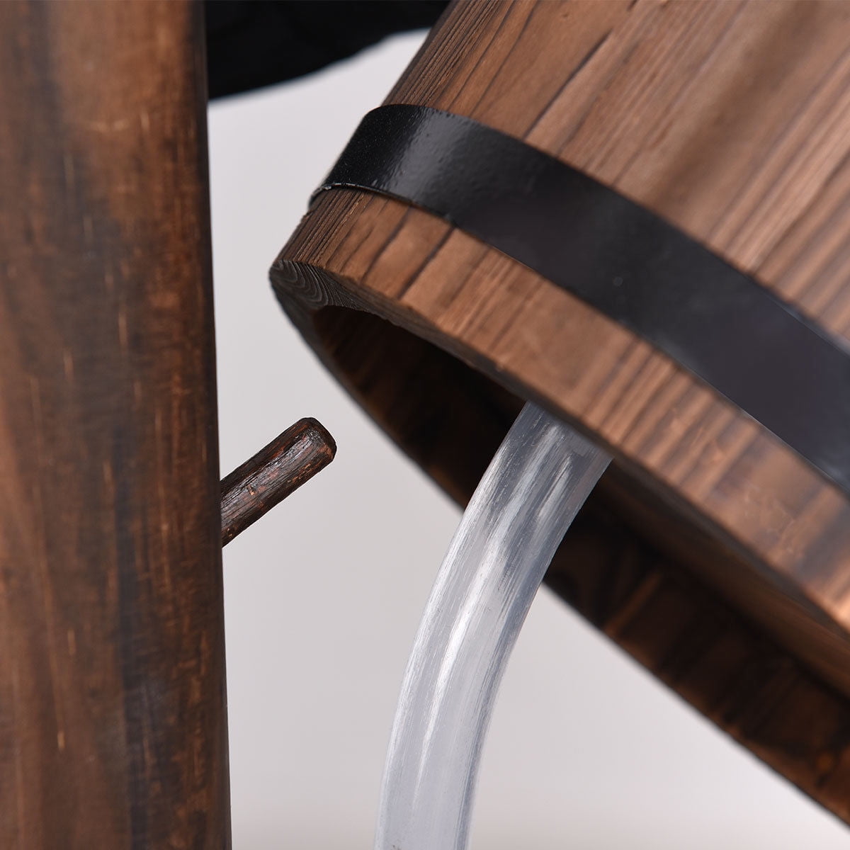 Rustic Wooden Wishing Well Fountain for Outdoor Gardens