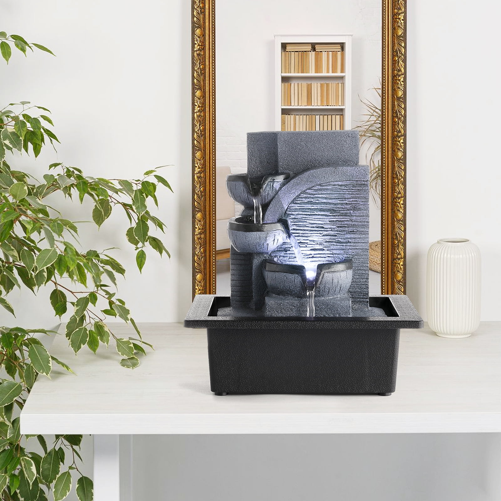 BEAMNOVA Tabletop Water Fountain with Soft LED Light