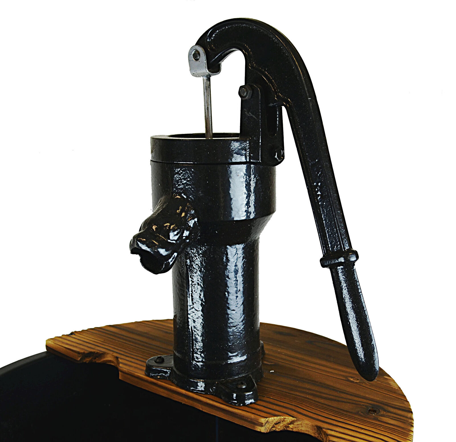 Large Wood Barrel Outdoor Water Fountain with Pump