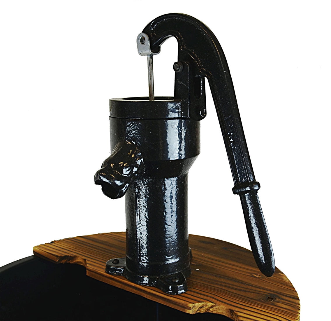 2-Tier Wood Barrel Fountain | 37.5" Tall Garden Fountain