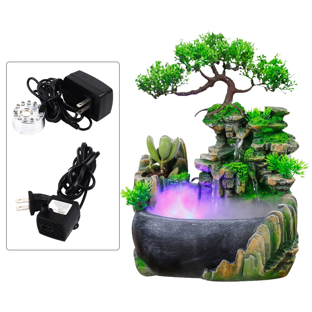 Tabletop Rockery Water Fountain with Light Atomizing Gift