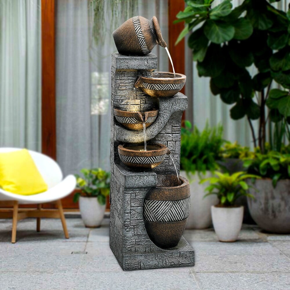5-Tier Cascading Waterfall Fountain for Outdoor Gardens