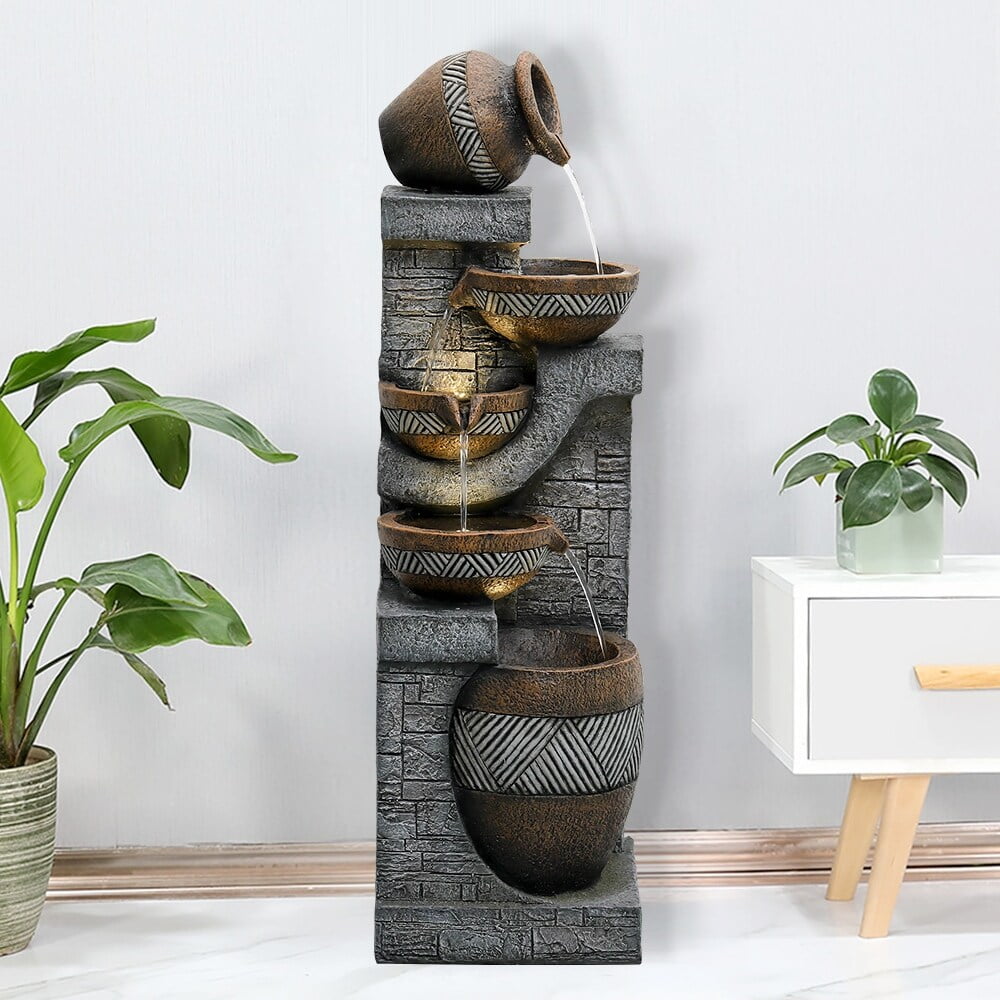 5-Tier Cascading Waterfall Fountain for Outdoor Gardens