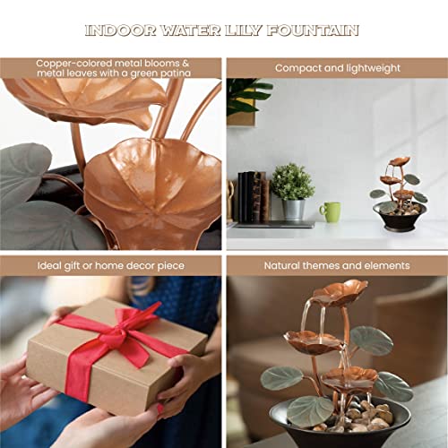 Indoor Water Lily Serenity Fountain - Compact Tabletop