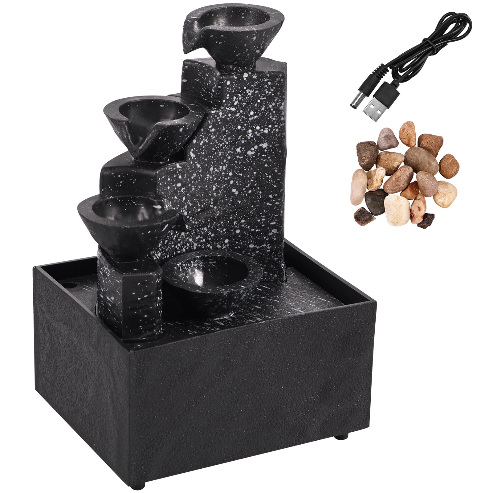 Tabletop Water Fountain with 4 Levels and Calming Sounds