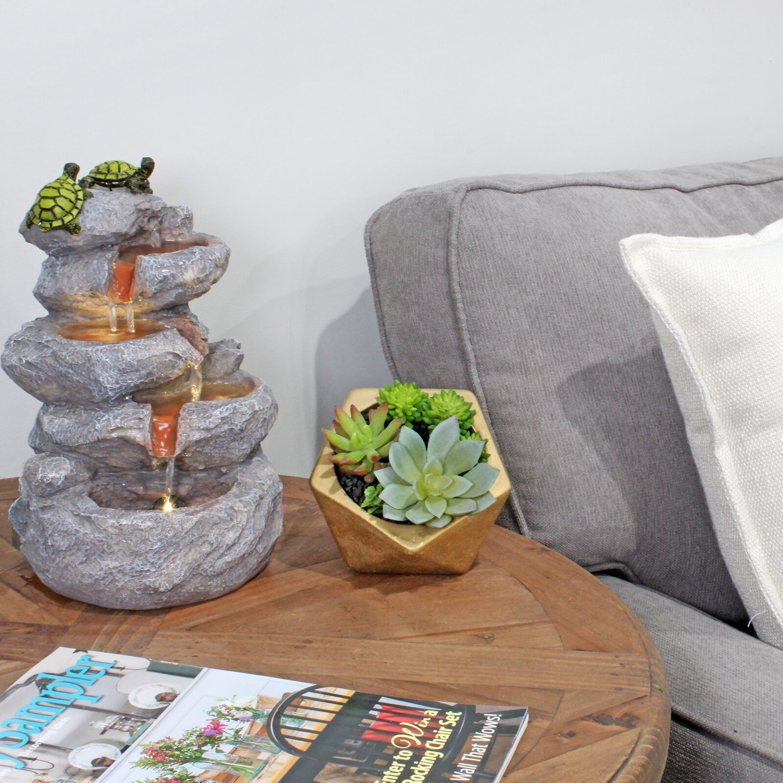 Turtle Tabletop Fountain adds serenity to any space