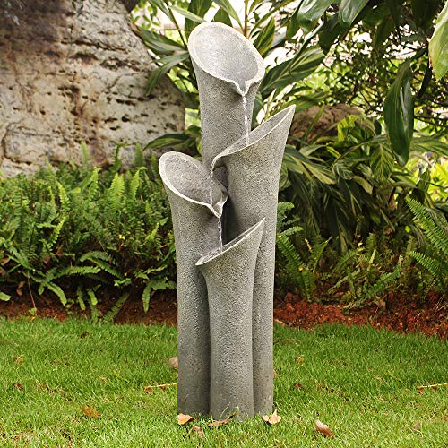 BBabe 33 1/2" Faux Stone Patio Fountain, 4-Tier