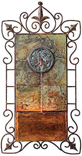 Ibizi Rustic Medallion Wall Fountain with LED Light