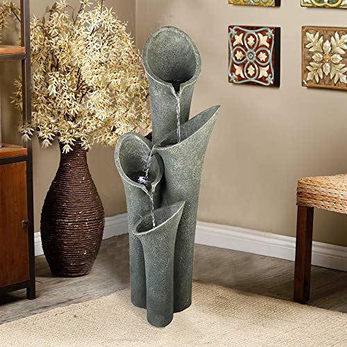 BBabe 33 1/2" Faux Stone Patio Fountain, 4-Tier