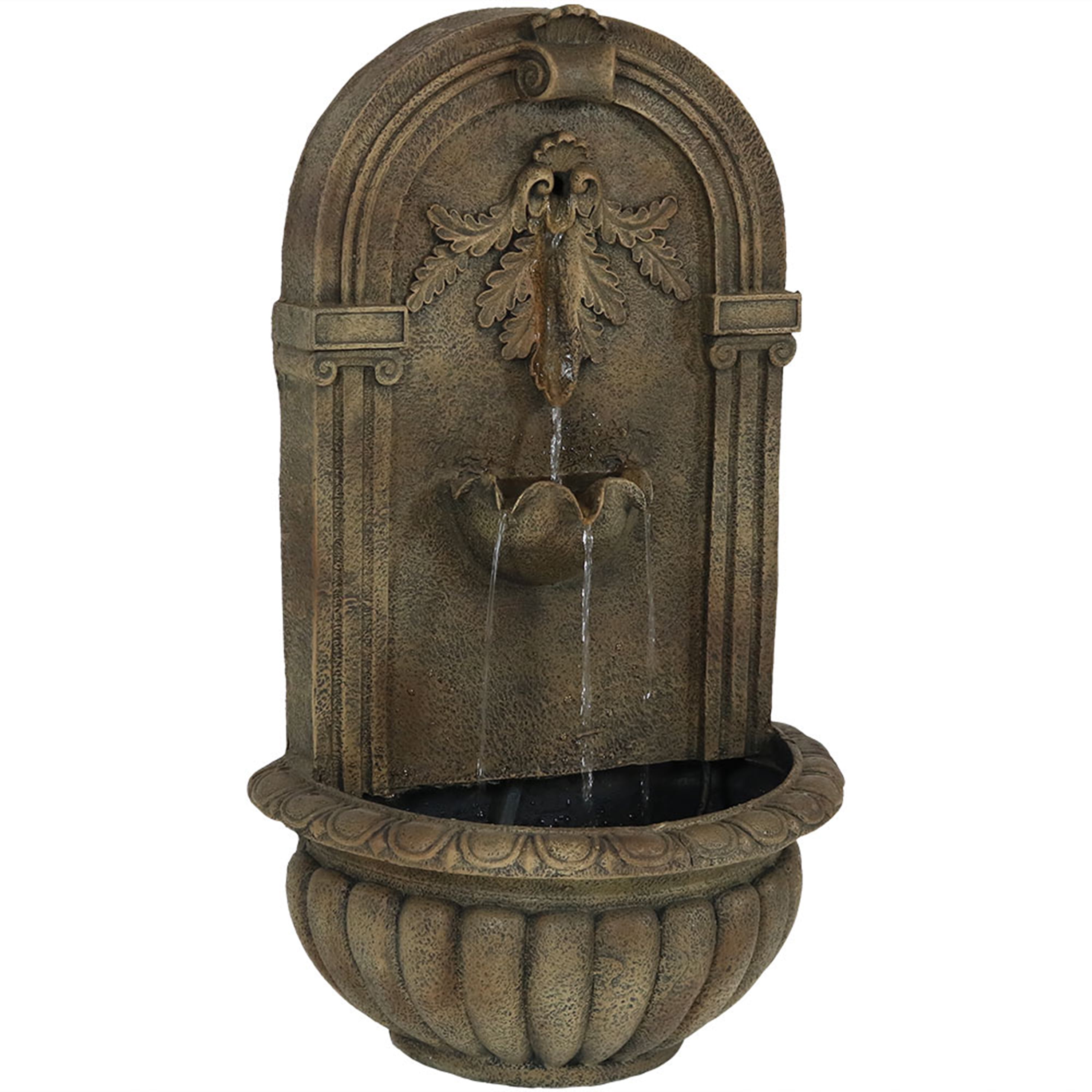 27" Electric Polystone Florence Outdoor Wall-Mount Water Fountain