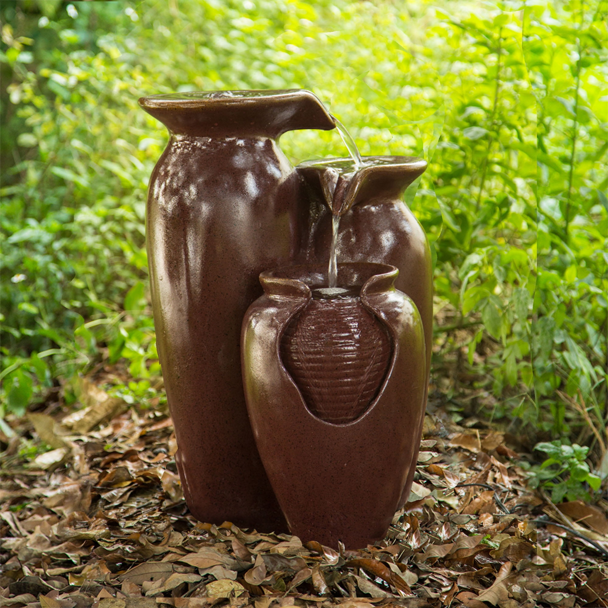 Teamson Home 3-Jar Outdoor Polyresin Fountain