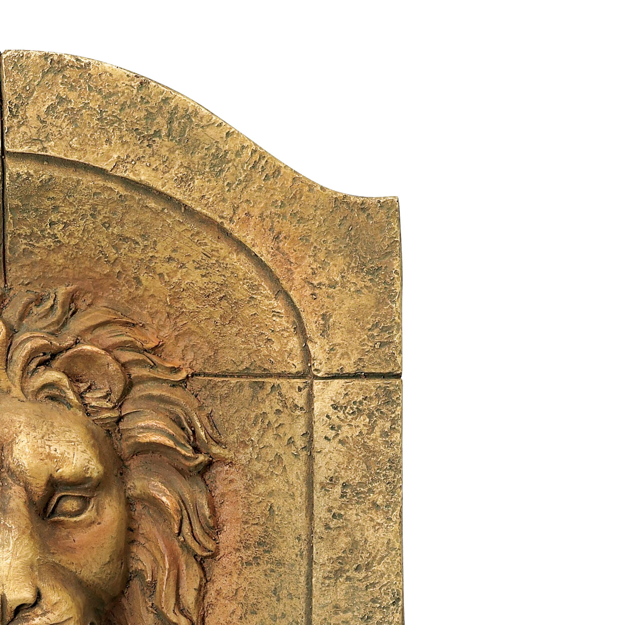 Rustic Lion Head 2-Tier Outdoor Wall Fountain