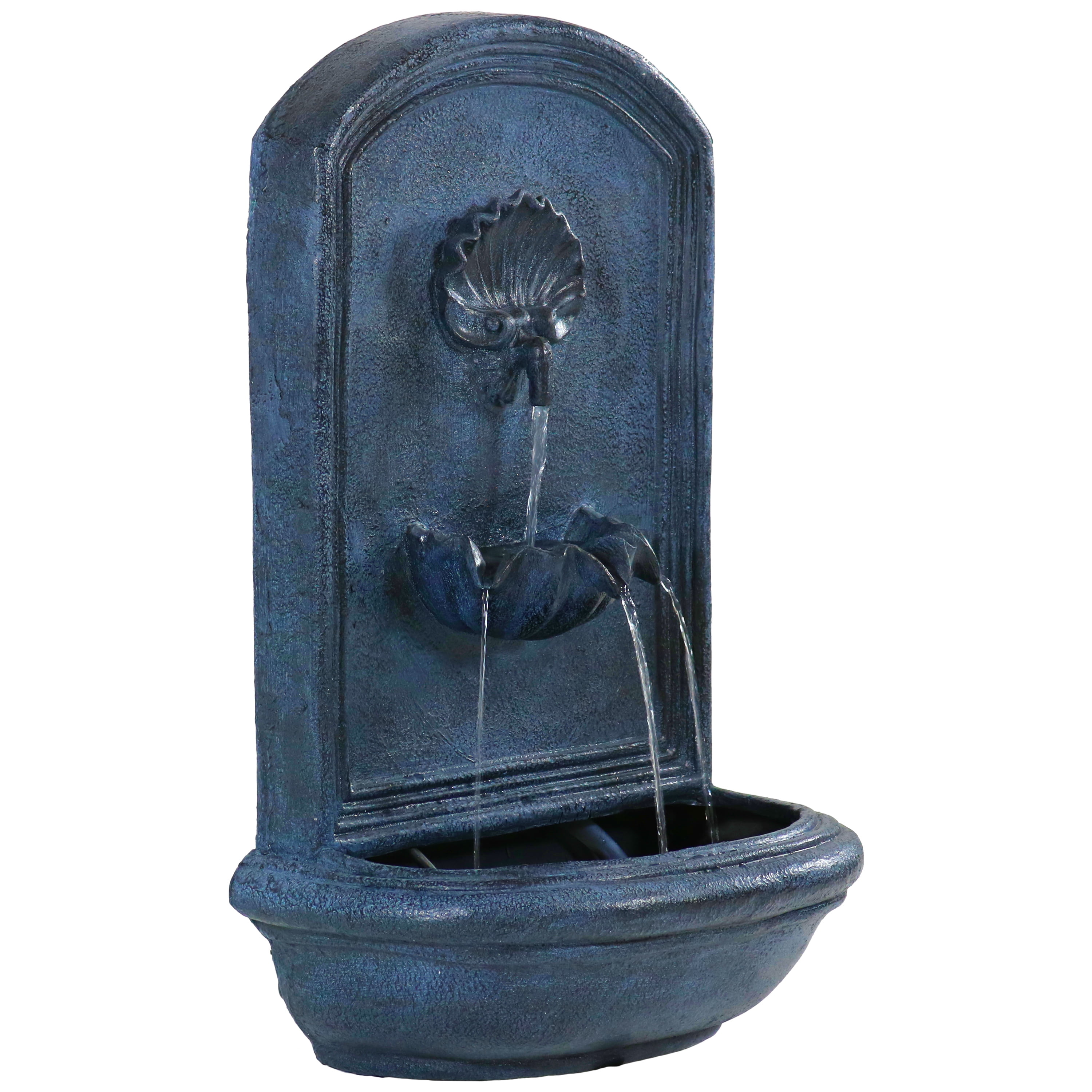Sunnydaze Electric Seaside Outdoor Wall-Mount Water Fountain