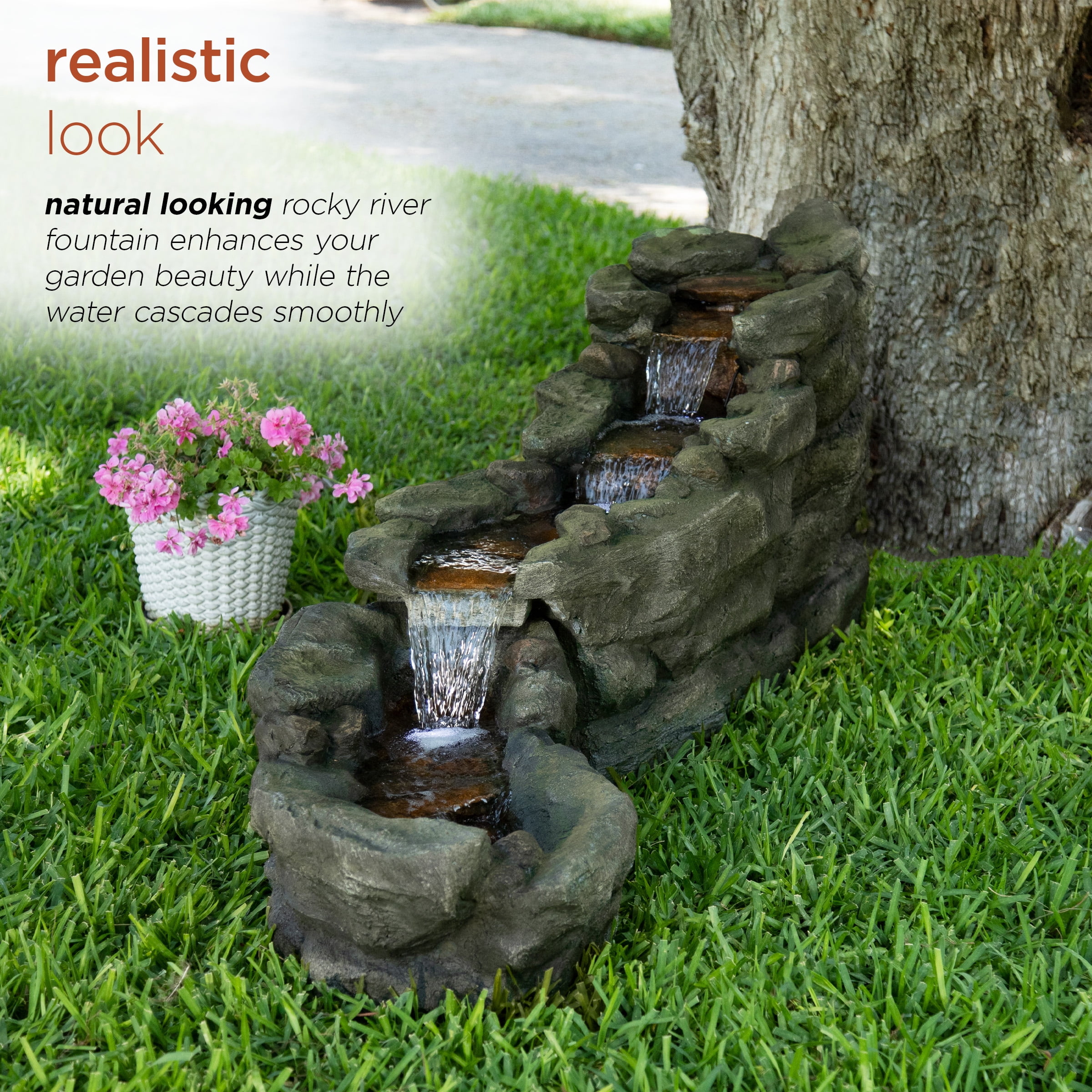 Alpine Cascading Floor Pump Fountain - 61" Tall