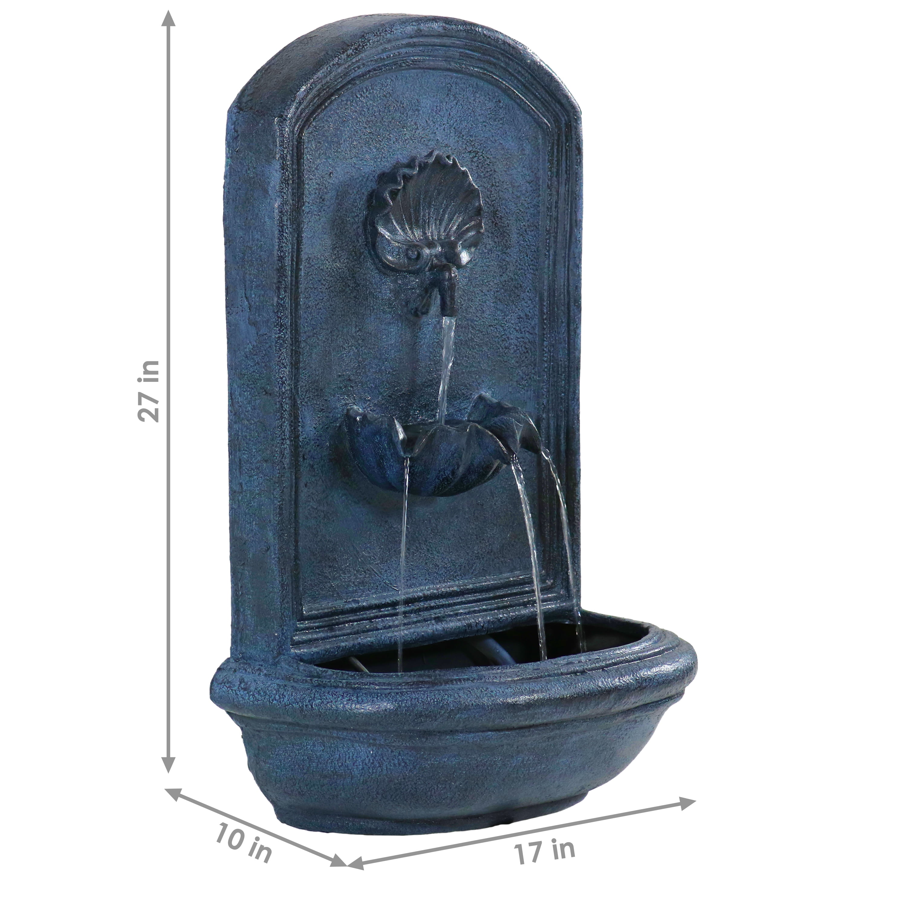 Sunnydaze Electric Seaside Outdoor Wall-Mount Water Fountain