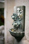 Zen Buddha Face Lotus Outdoor Water Fountain, 32.3" Tall