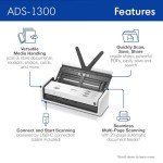 Brother ADS-1300 Compact Scanner with Double-Sided Scanning
