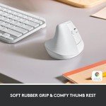 Logitech Lift Wireless Vertical Ergonomic Mouse - Off White