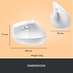 Logitech Lift Wireless Vertical Ergonomic Mouse - Off White