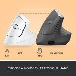 Logitech Lift Wireless Vertical Ergonomic Mouse - Off White