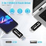 INLAND 5-Pack 32GB Dual USB Flash Drives