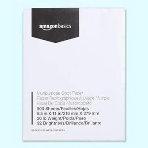 Amazon Basics 8.5x11 Multipurpose Copy Paper, 500 Sheets