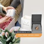 Amber Brown Birthstone Pendant Necklace in Rose Gold