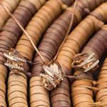 Amber Brown Birthstone Pendant Necklace in Rose Gold