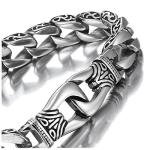 Men’s Black & Silver Stainless Steel Link Bracelet