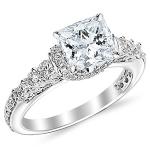 1.35 Carat Princess Cut Diamond Engagement Ring