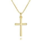 14K Gold Minimalist Cross Necklace for Women