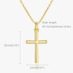 14K Gold Minimalist Cross Necklace for Women