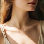 14K Gold Minimalist Cross Necklace for Women