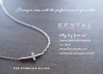 Sideways Cross Necklace in Sterling Silver for Women
