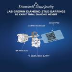 Lab Grown Diamond Stud Earrings in 14kt White Gold