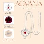 Ruby Infinity Heart Pendant Necklace for Women