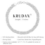 925 Sterling Silver Byzantine Chunky Bracelet for Women