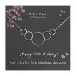 Sterling Silver 5 Circle Necklace for 50th Birthday