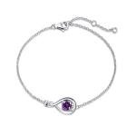 Amethyst Infinity Link Bracelet in Sterling Silver