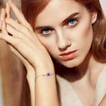 Amethyst Infinity Link Bracelet in Sterling Silver