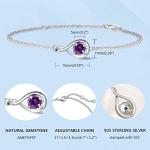 Amethyst Infinity Link Bracelet in Sterling Silver