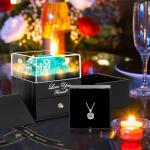 Blue Rose Heart Necklace - Eternal Love Gift