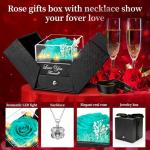 Blue Rose Heart Necklace - Eternal Love Gift