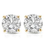 1 Ct Diamond Round Cut White Gold Stud Earrings
