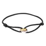 Adjustable 3 Rings Bracelet with Black Cord