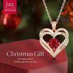 Forever Love Heart Necklace with Birthstone Pendant