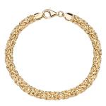 Miabella 925 Sterling Silver Gold-Plated Byzantine Bracelet