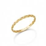 14K Solid Gold Braided Stackable Ring for Women
